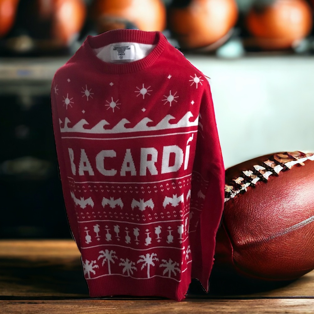 BACARDI Long Sleeve Super Soft Sweater! NWOT. Unisex. Original Pkg. Med. $20.
